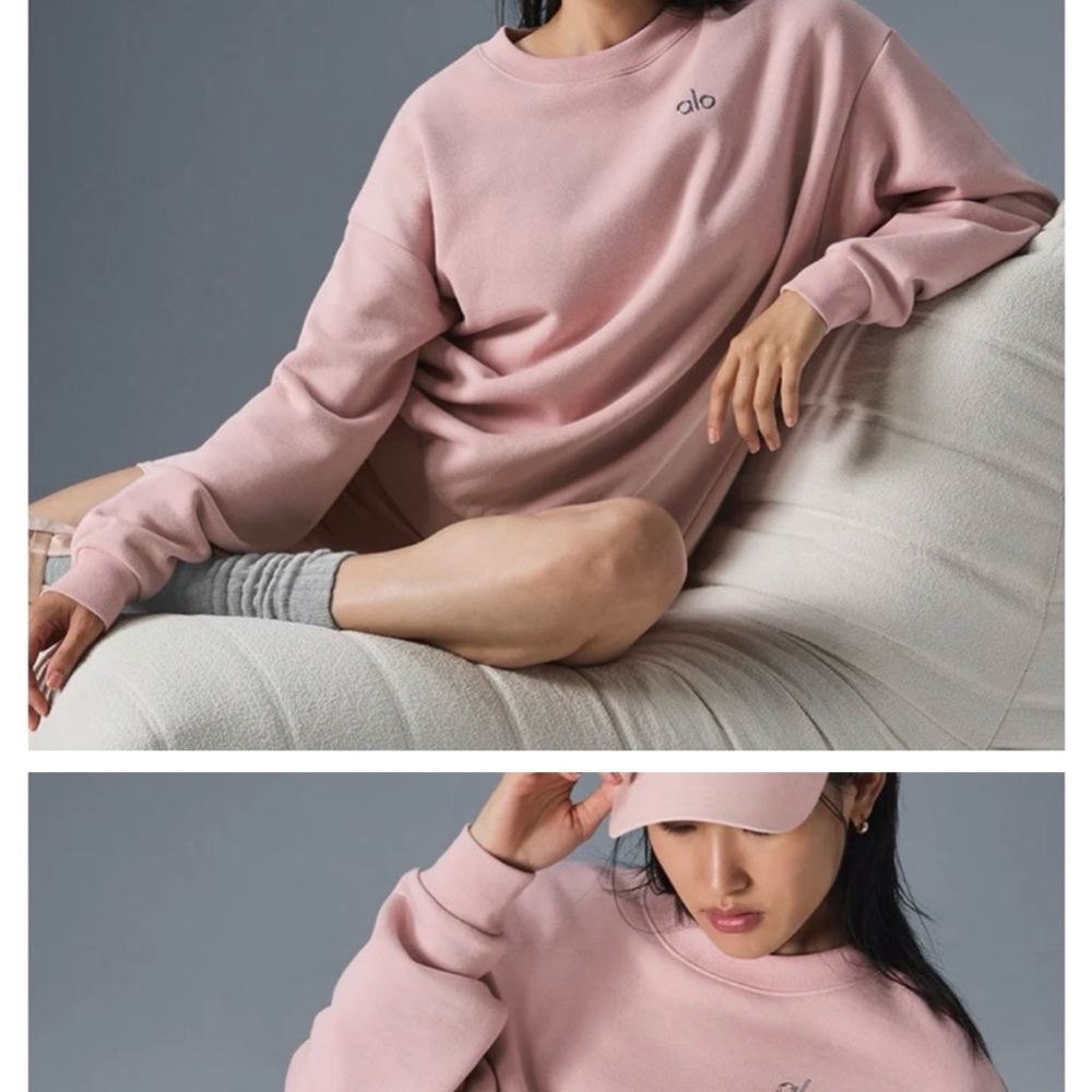 Alo Ballet Pink accolade Sweatshirt Sz Medium NWT